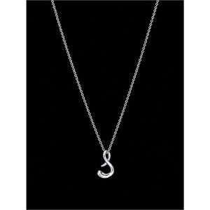 Tiffany & Co. Elsa Peretti Initial “S” Necklace 925 Sterling Silver Minimalist